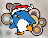 Pingüino con gorro de Navidad