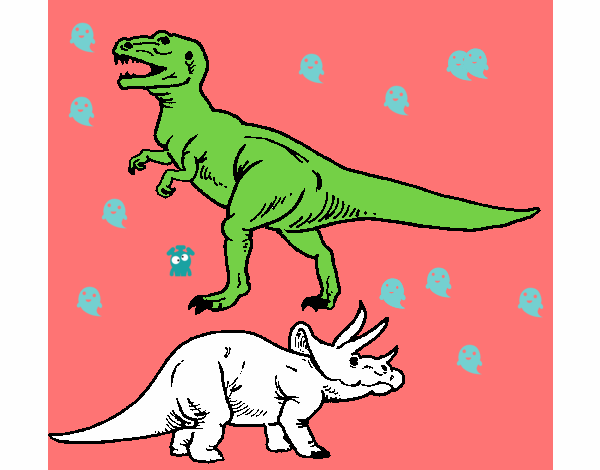 Triceratops y tiranosaurios rex