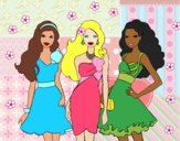 Barbie y sus amigas vestidas de fiesta