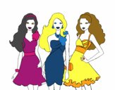 Barbie y sus amigas vestidas de fiesta