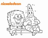 Bob Esponja y Patricio en bañador