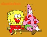 Bob Esponja y Patricio en bañador