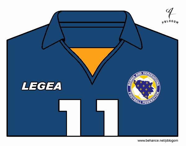 Camiseta del mundial de fútbol 2014 de Bosnia y Herzegovina