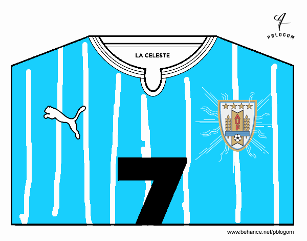 Camiseta del mundial de fútbol 2014 de Uruguay