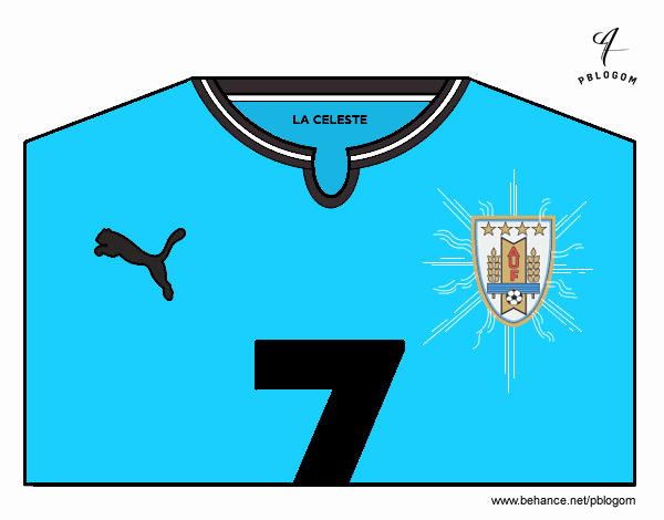 Camiseta del mundial de fútbol 2014 de Uruguay