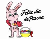 Conejo con muchos huevos de Pascua