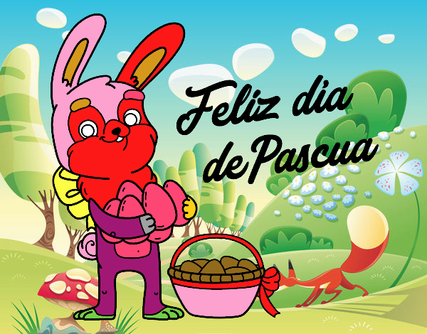 Conejo con muchos huevos de Pascua