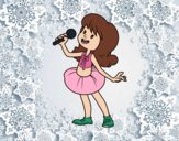 Estrella del pop cantando