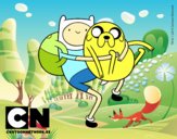 Finn y Jake abrazados