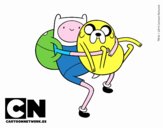 Finn y Jake abrazados