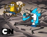 Mordecai y Rigby karatekas