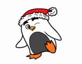 Pingüino con gorro de Navidad