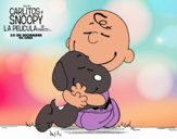 Snoopy y Carlitos abrazados