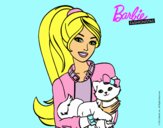 Barbie con su linda gatita