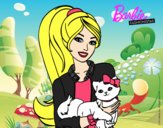 Barbie con su linda gatita