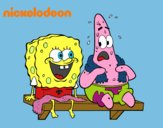 Bob Esponja y Patricio en bañador