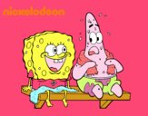 Bob Esponja y Patricio en bañador