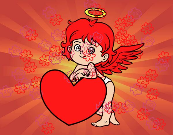 Cupido y un corazón