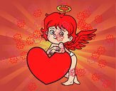 Cupido y un corazón