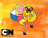 Finn y Jake abrazados