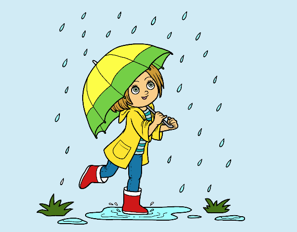 Dibujo de Niña con paraguas bajo la lluvia pintado por en  el  día 04-04-20 a las 01:25:27. Imprime, pinta o colorea tus propios dibujos!