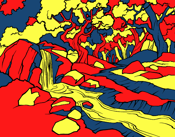  Dibujo de rio en colores primarios por Mia Madrid pintado por en Dibujos.net el día