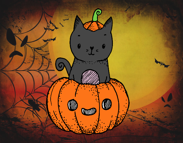 Un gatito de Halloween