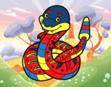 Una serpiente de cascabel