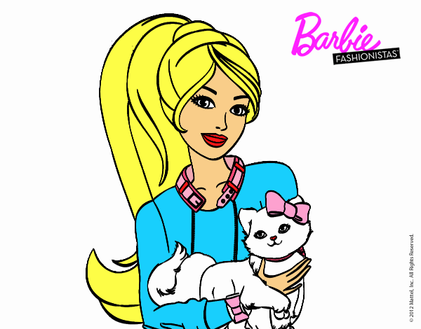 Barbie con su linda gatita