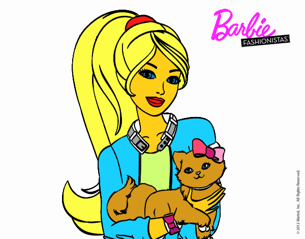 Barbie con su linda gatita