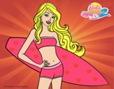 Barbie con tabla de surf