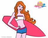 Barbie con tabla de surf