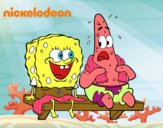 Bob Esponja y Patricio en bañador