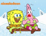 Bob Esponja y Patricio en bañador