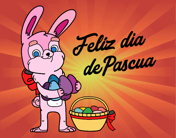 Conejo con muchos huevos de Pascua