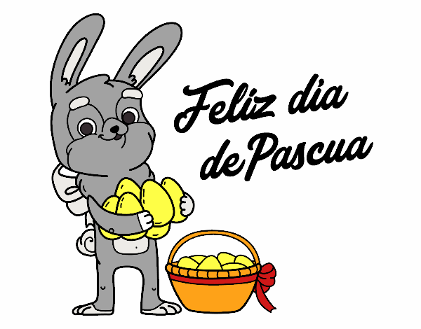 Conejo con muchos huevos de Pascua