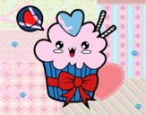 Cupcake kawaii con lazo