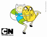 Finn y Jake abrazados