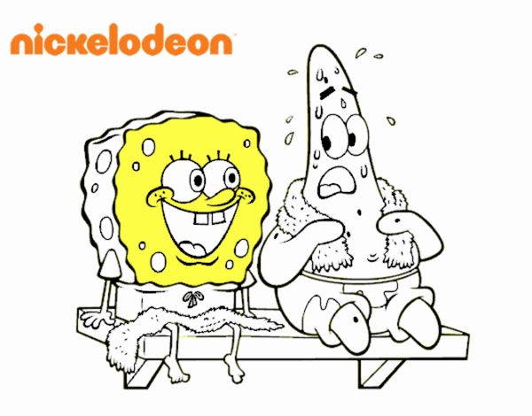 Bob Esponja y Patricio en bañador