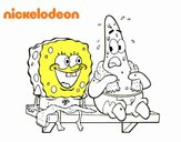 Bob Esponja y Patricio en bañador