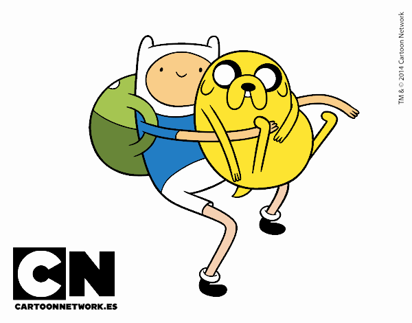 Finn y Jake abrazados