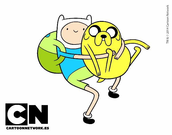 Finn y Jake abrazados