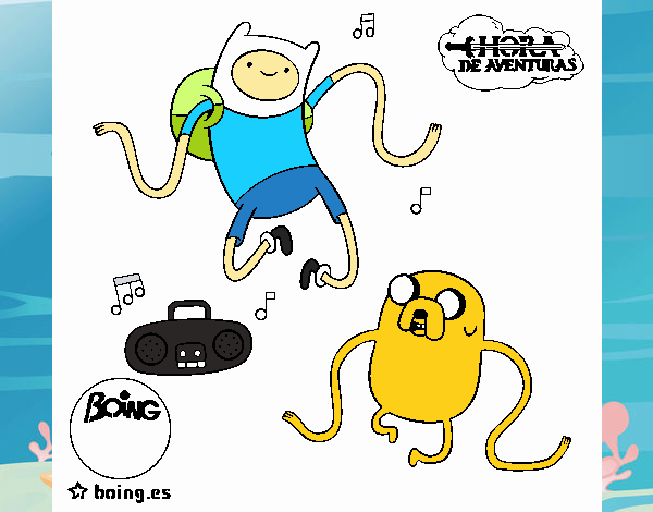 Finn y Jake escuchando música