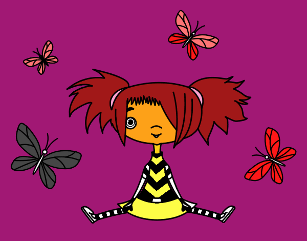 Niña con mariposas