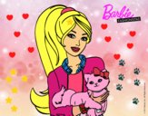 Barbie con su linda gatita