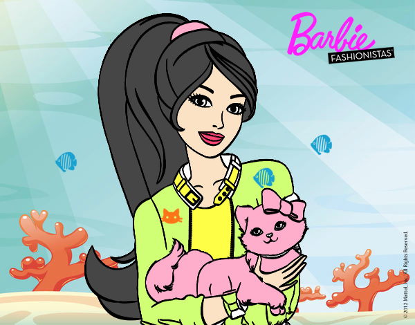 Barbie con su linda gatita