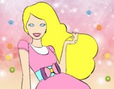 Barbie con su vestido con lazo