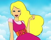 Barbie con su vestido con lazo