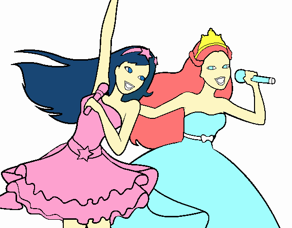 princesas de  musica y dragon