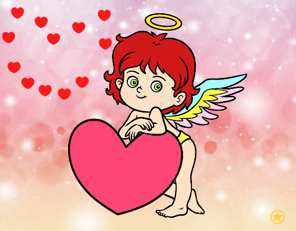 Cupido y un corazón